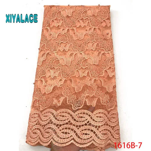 1616B-7 Последние французские кружева ткани высокого качества Тюль кружевная ткань в африканском стиле для свадьбы нигерийское Тюлевое кружево Материал YA1616B-1 - Цвет: 1616B-7