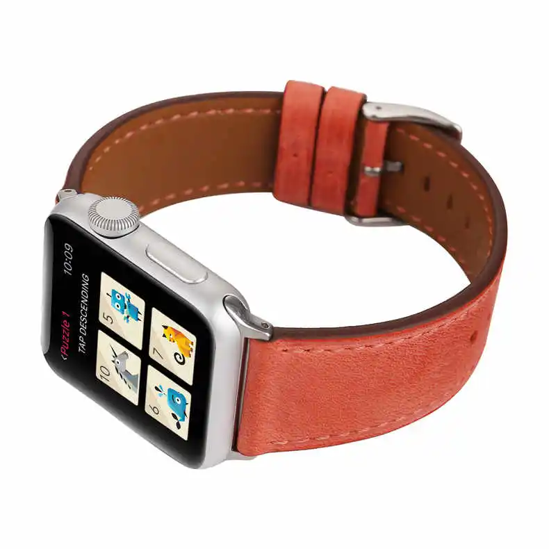 Красочные из натуральной кожи ремешок для наручных часов Apple Watch серии 1/2/3/4/5 браслет для наручных часов iWatch, 44 мм, 42 мм, 40 мм, 38 мм, версия ювелирных аксессуаров