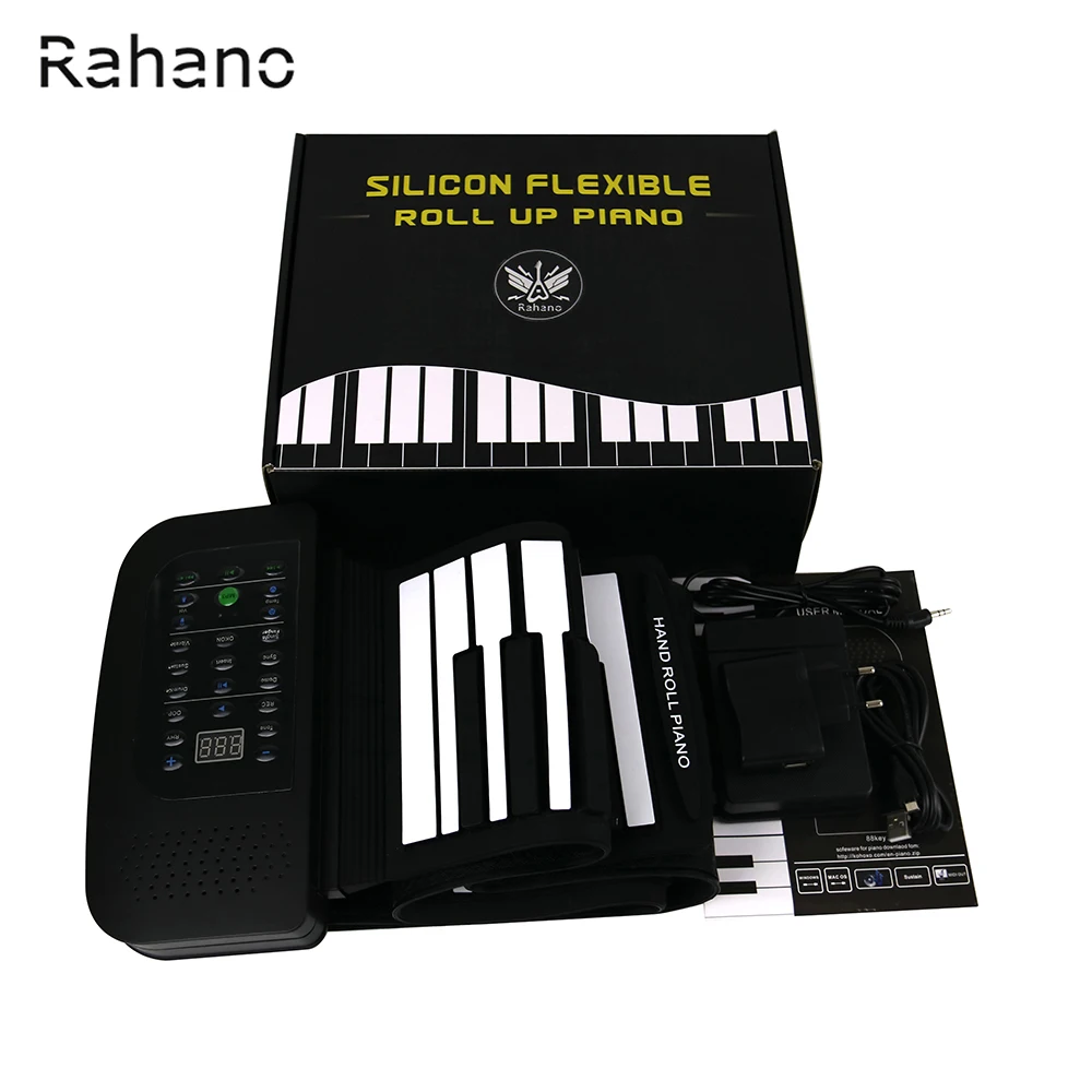R PA88 88 Ключи MIDI Гибкая 140 тонн Электронные Roll Up складные фортепиано Встроенный