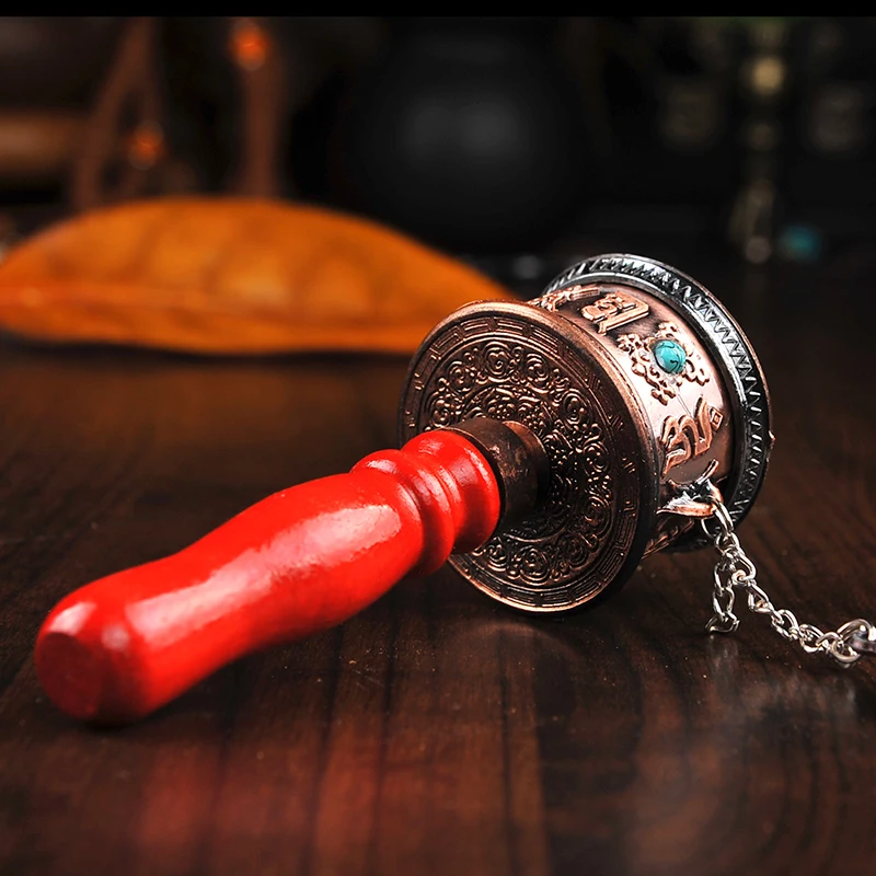 Буддийский орнамент тибетские товары коричневая мантра ручная вращающаяся