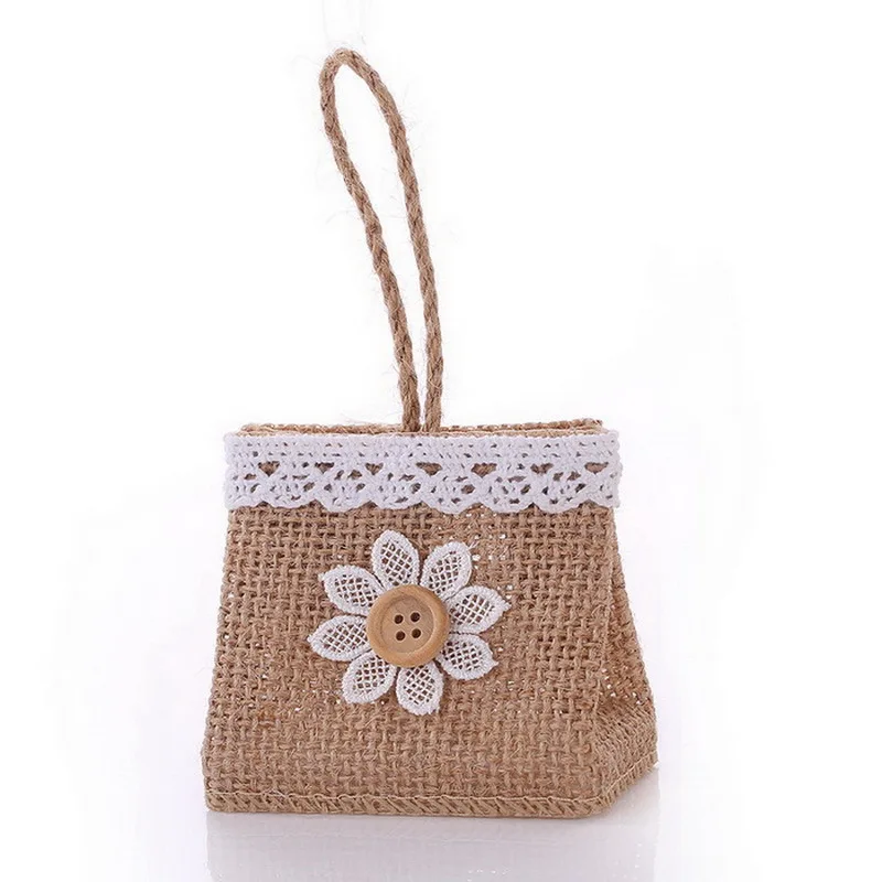 Creative design Linen Drawstring Bag Vintage Natural Burlap Gift Candy Wedding Party Favor Pouch Jute Jewelry Bags | Дом и сад