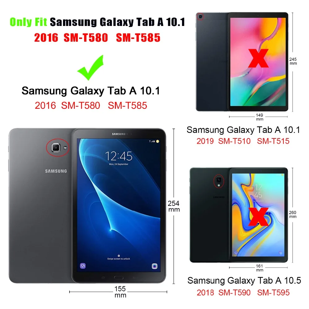 Для samsung Galaxy Tab A6 2016 10 1 SM T580 T585 чехол из искусственной кожи подставка умный для A