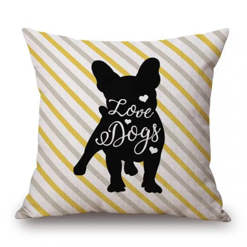 Двусторонняя наволочка с принтом желтая милыми рисунками из мультфильмов