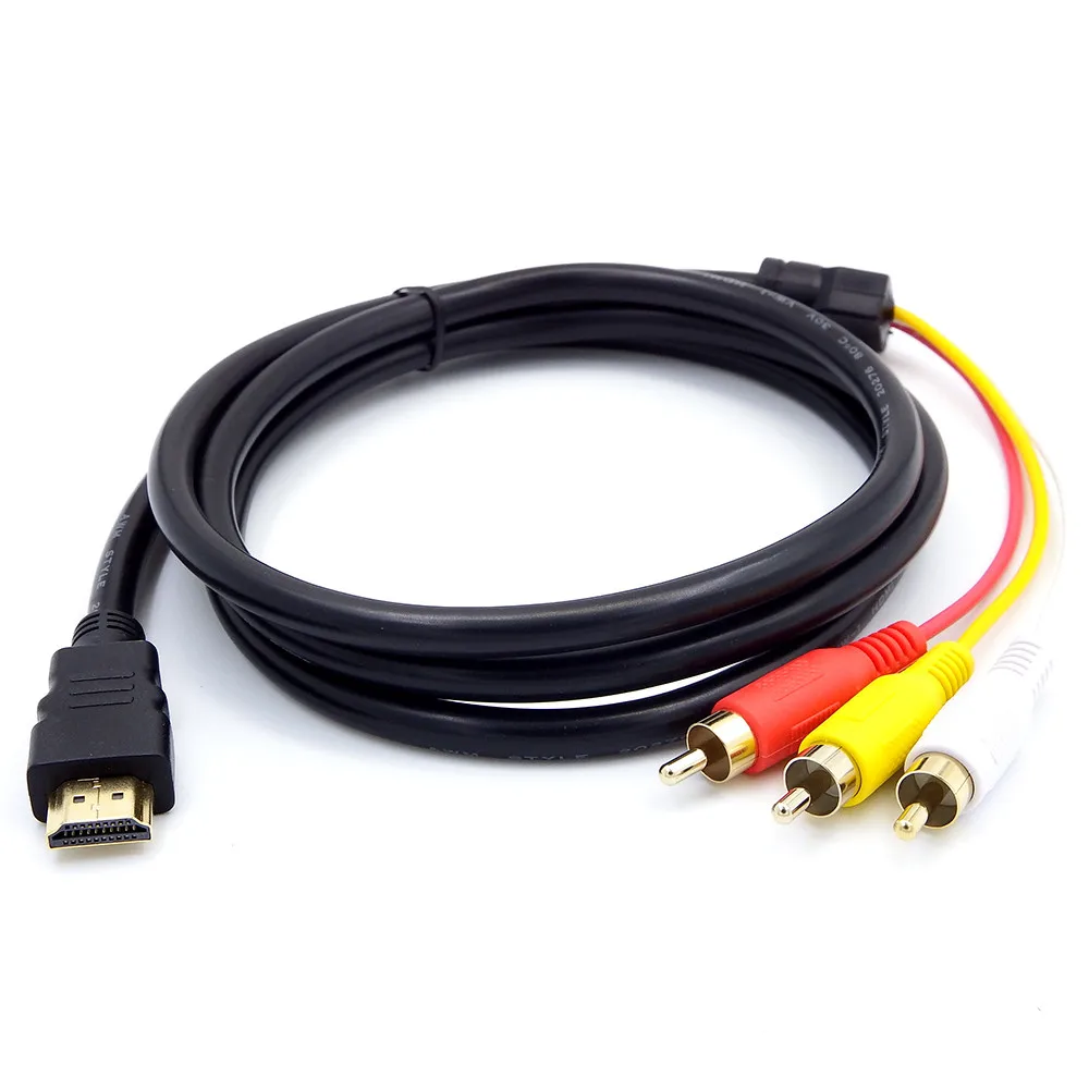 Larryjoe Новое поступление 5 футов 1080P HDTV HDMI штекер 3 RCA Аудио Видео AV кабель адаптер