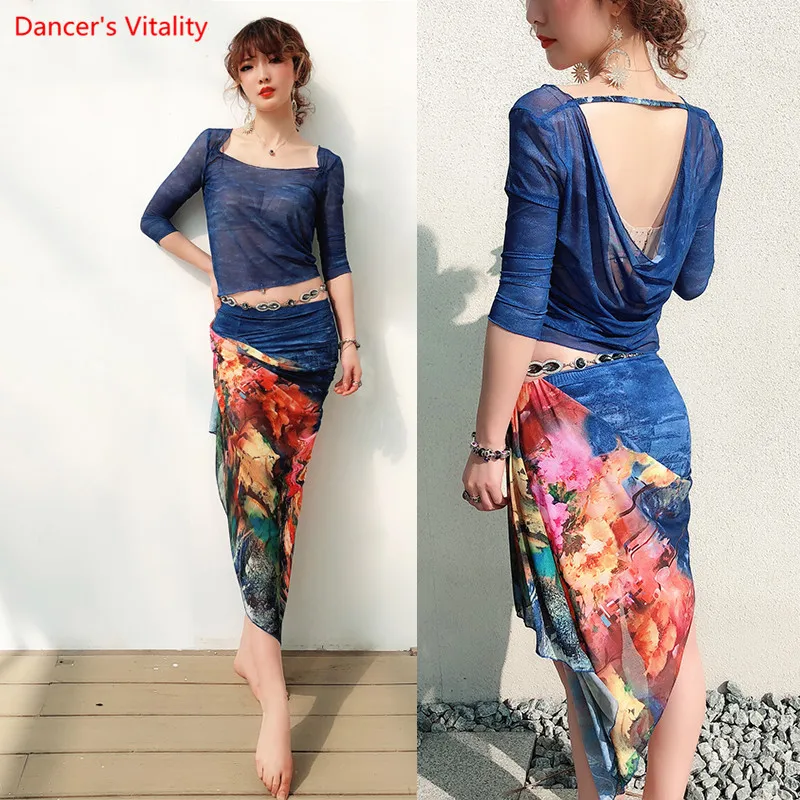 Новинка 2019 костюмы для восточных танцев живота сексуальный топ с открытой спиной