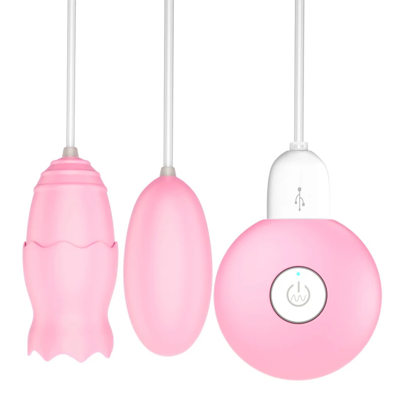 Секс игрушки Usb вибратор двойной прыжок яйцо силиконовая присоска для сосков