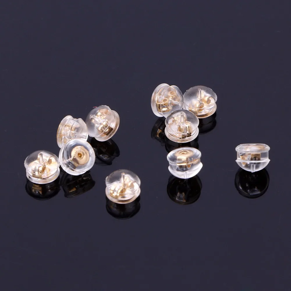 Серебряная/золотая серьга, 10 шт., силикон, 18 К, золото, S925, серебряная серьга, для женщин, мужчин, мягкий гриб, высокое качество