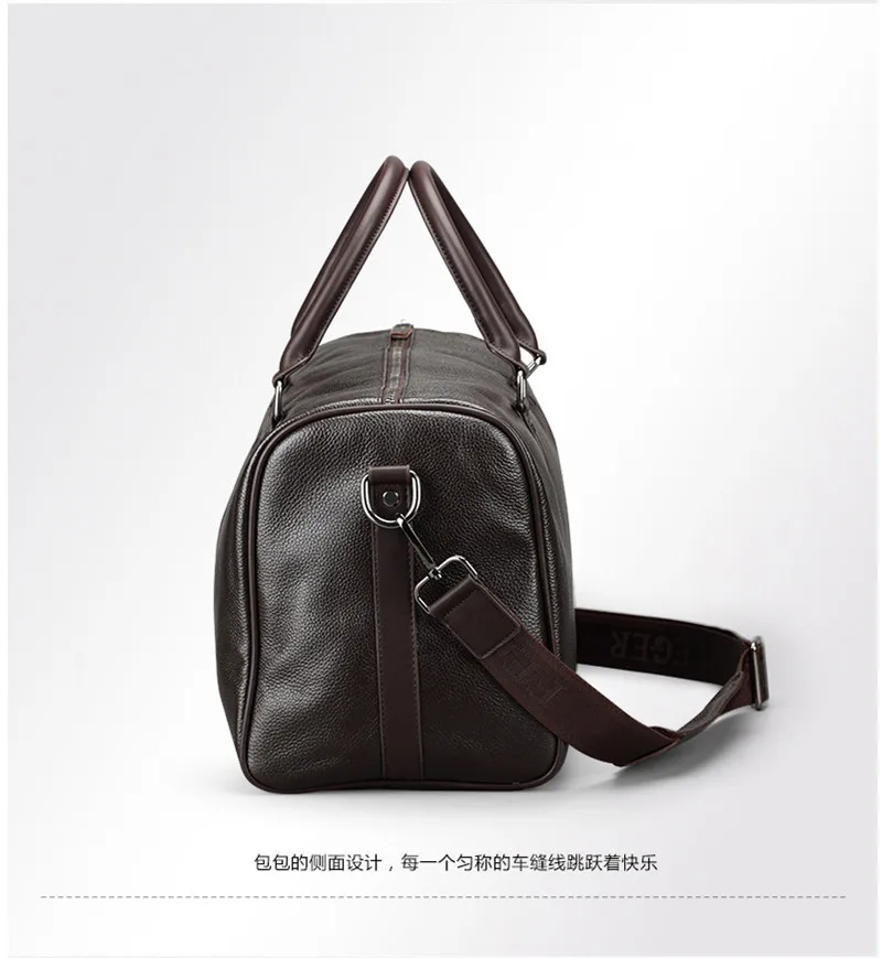 Модная Дорожная сумка из натуральной кожи Мужская большая для ручной клади