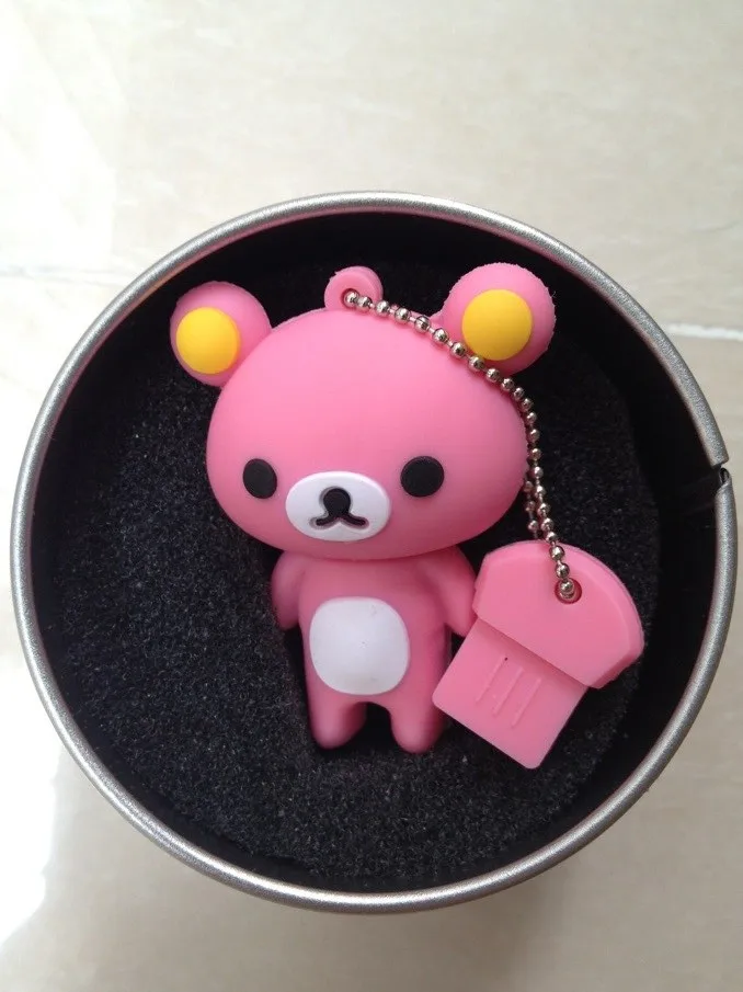 Прекрасный накопитель Rilakkuma Медведь стиль USB флешка memory stick U диск 4ГБ 8ГБ 16ГБ 32ГБ 64ГБ 128 ГБ