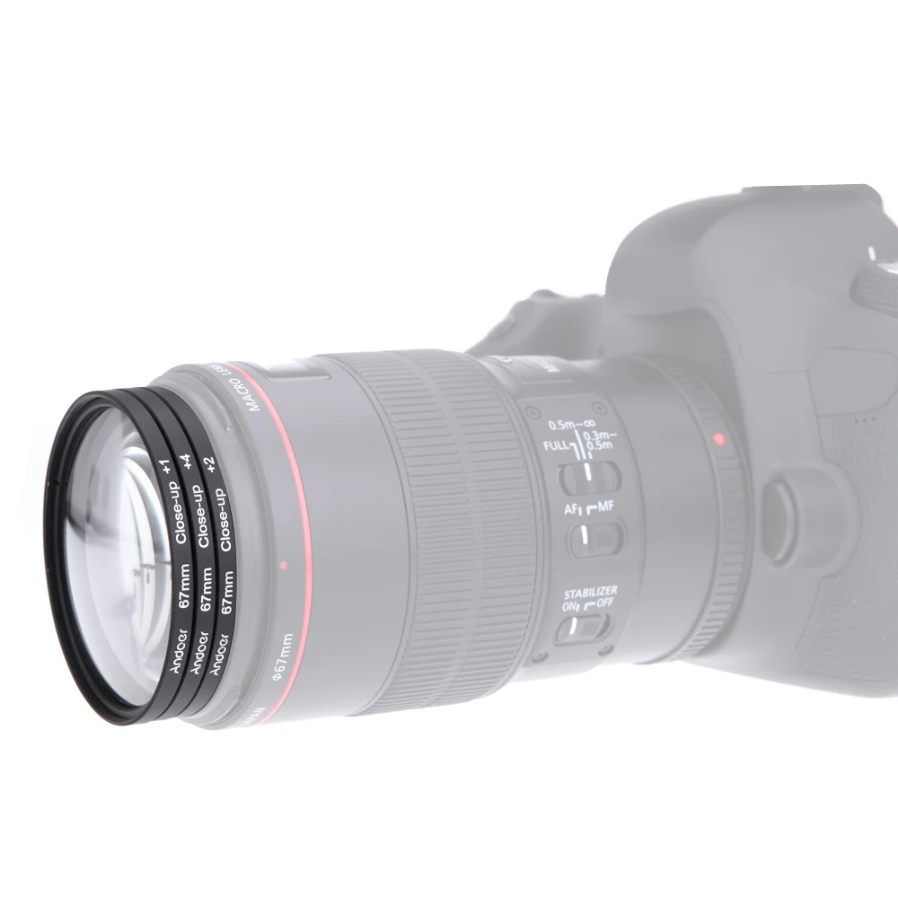 55 мм Andoer макро объектив закрыть до комплект фильтров + 1 2 4 10 с для Nikon Canon Tamron сигма
