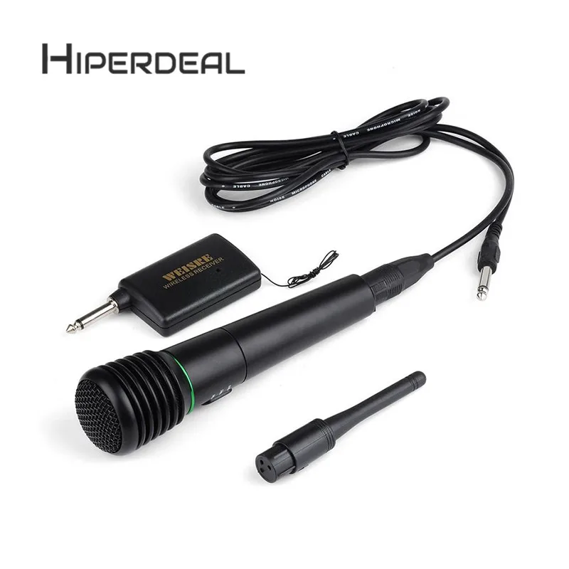 HIPERDEAL проводной или беспроводной 2 в 1 ручной микрофон; Микрофон; Система приемника; Направленная черная модная музыкальная антенна; 6 сентября