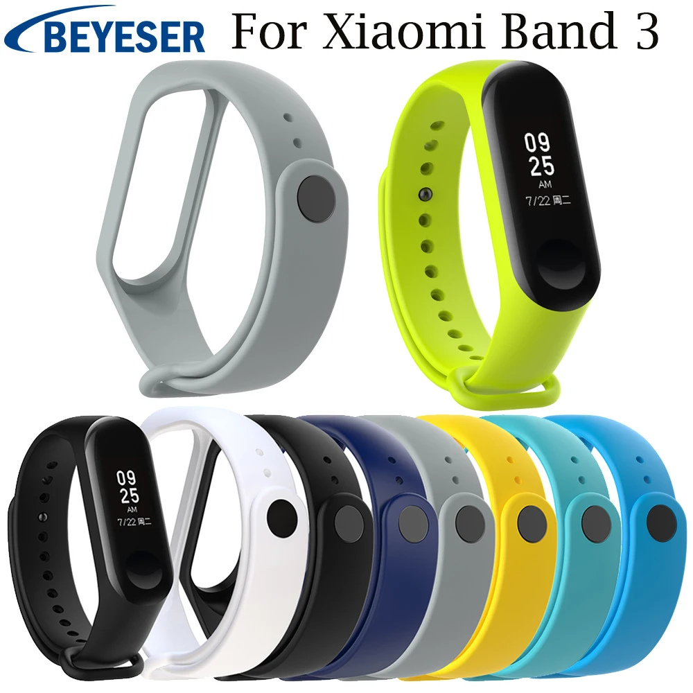 Силиконовый сменный мягкий ремешок для Xiaomi Mi Band 3 спортивный браслет наручных