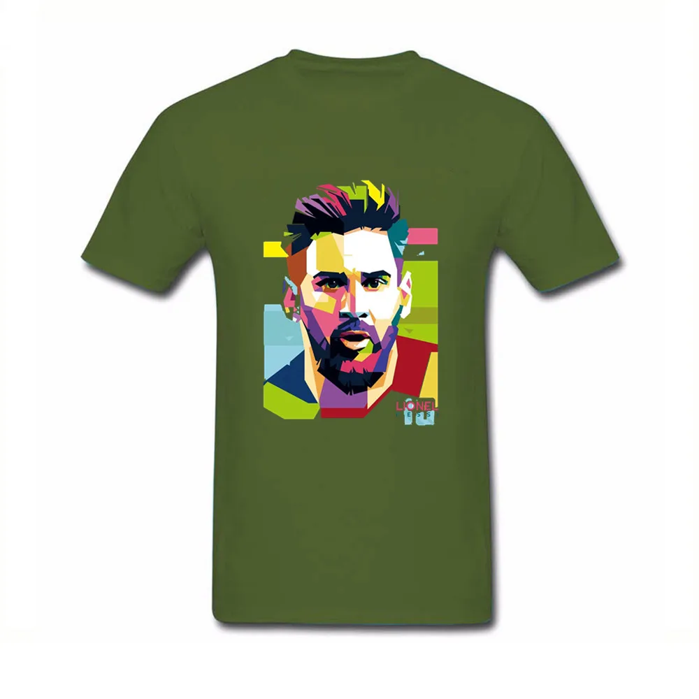 2018 название бренда Messi портретный принт Мужская футболка с коротким рукавом Futbol