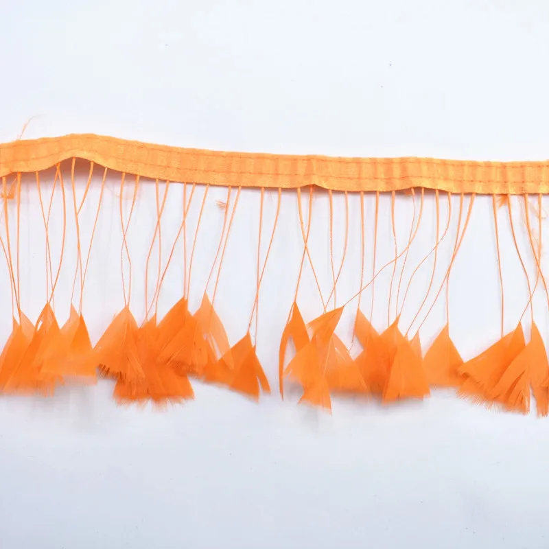 Orange 2 м/лот, гусиные перья, отделка, натуральные перья, для поделок, белые перья фазана, для изготовления украшений, одежда с боа, Плюмы - Цвет: Orange