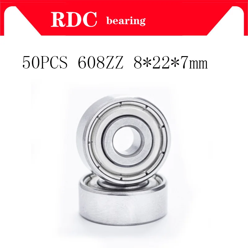 Высокое качество 50 шт. ABEC 5 608ZZ 8*22*7 мм радиальный шарикоподшипник 608 2Z