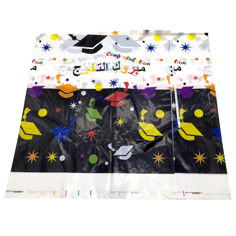 

1PCS Student Graduation Party Doctor Hat Design Plastic Tablecloth Decoration Disposable Table Cover Kids Favors Events Maps