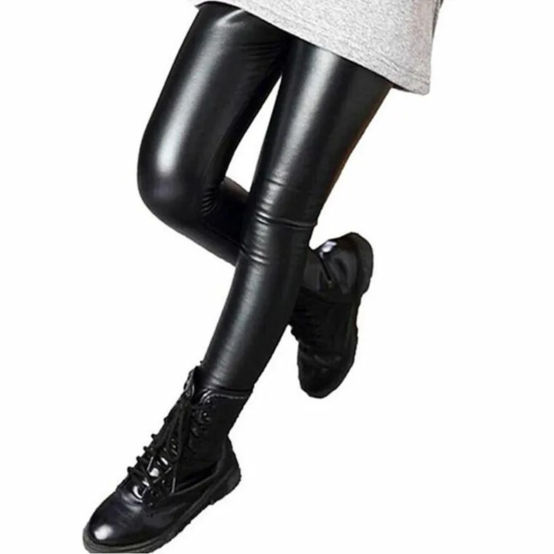 Леггинсы из искусственной кожи для девочек демисезонные|girls pencil pants|skinny girlgirls leggings