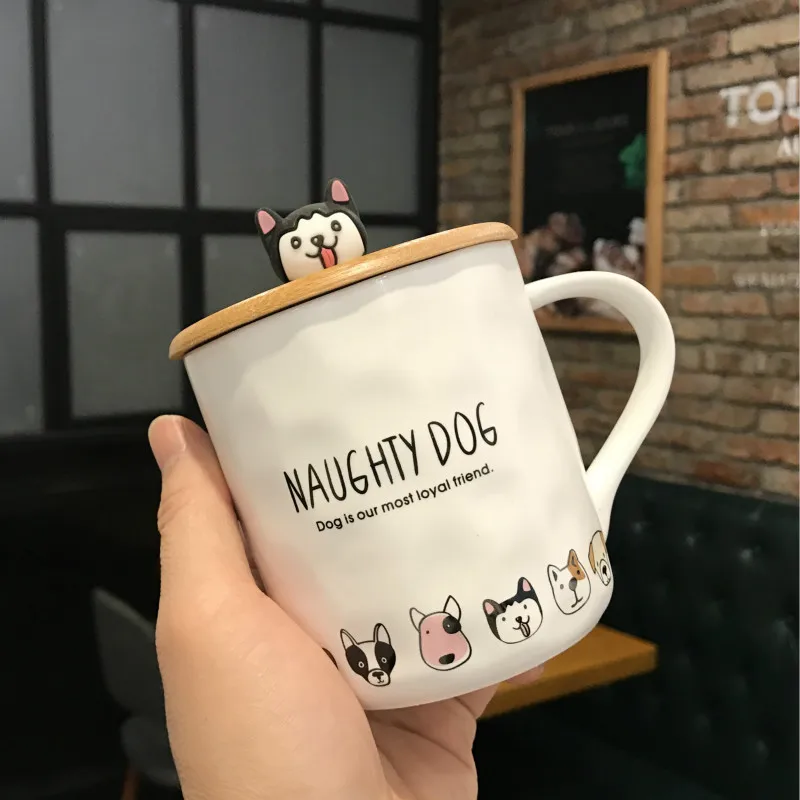 Креативные керамические кружки с 3d рисунком корги французского бульдога милая