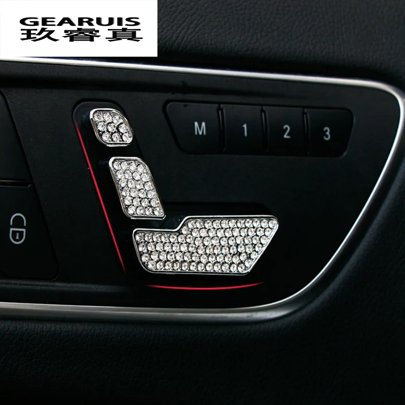 

Car styling seat adjustment buttons dedicated buttons metal decorative sequins cover for Mercedes Benz GLA X156 CLA C117 A Class