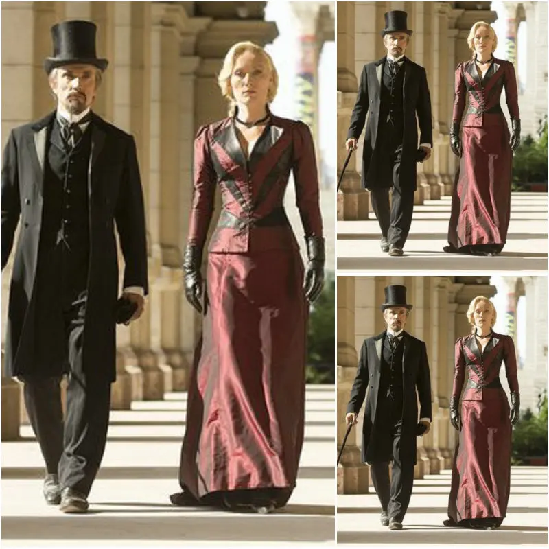 Распродажа! 19 Century BBC The Paradise Женские винтажные костюмы из тафты викторианский