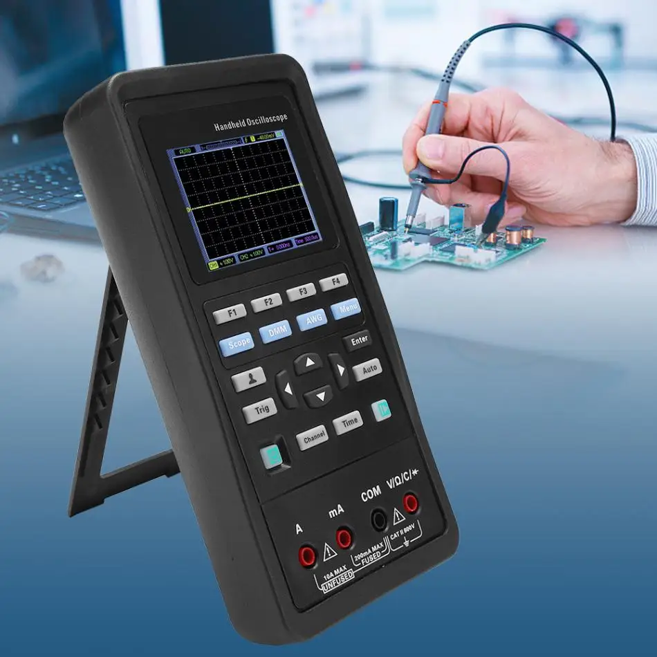 Hantek 2D72/2D42 70 МГц/40 МГц 2CH осциллограф+ мультиметр+ 25 м генератор сигналов AC100-240V