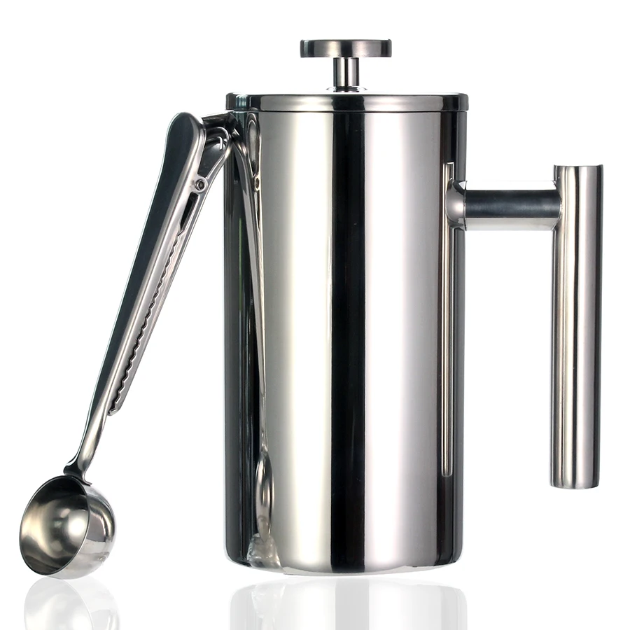 

French Press Coffee Maker - 4 Level Filtration System - 304 Grade Stainless Steel