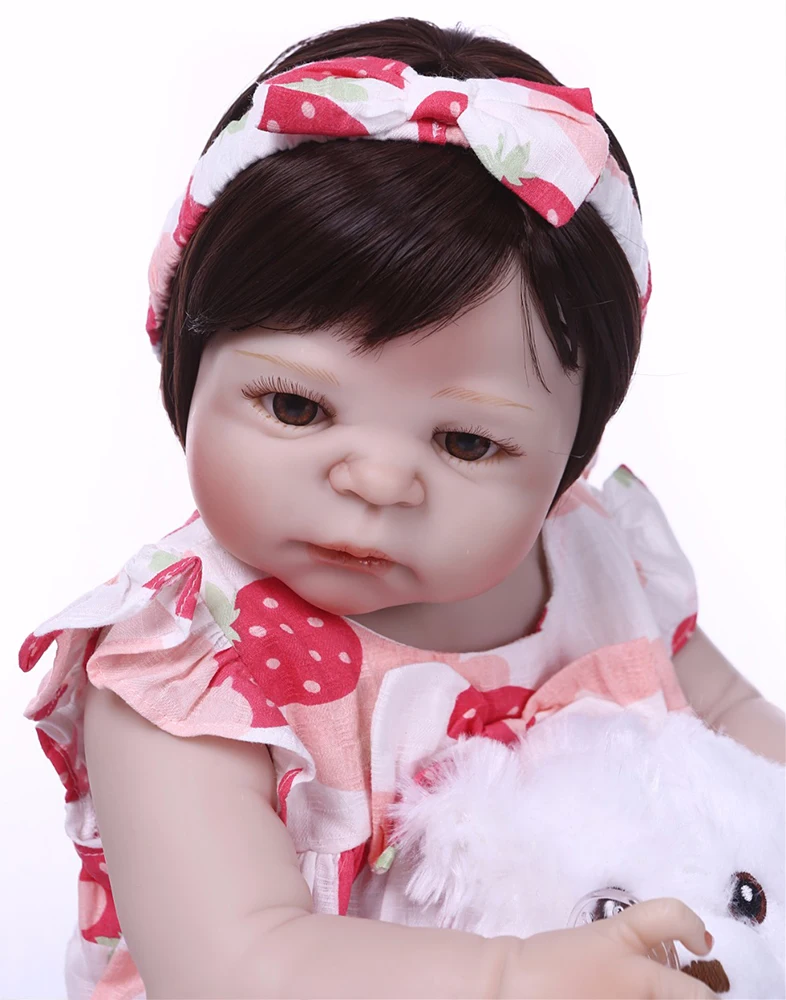 Полностью силиконовая виниловая Кукла Reborn girl Детская кукла игрушка 55 см
