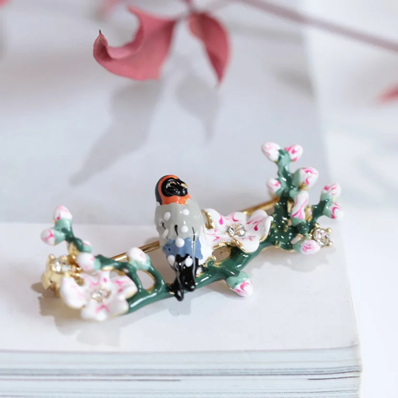 Новый Шаблон Эмаль Глазурь Романтические Цветущей Сакуры Серии Tweet Птица Exceed Q