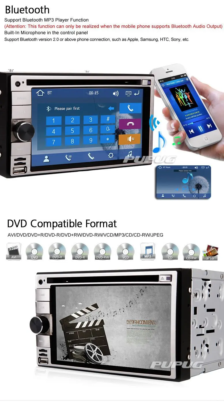 2Din автомобильный dvd плеер gps Nav с Bluetooth AM/FM радио в тире сенсорный экран автомобиля