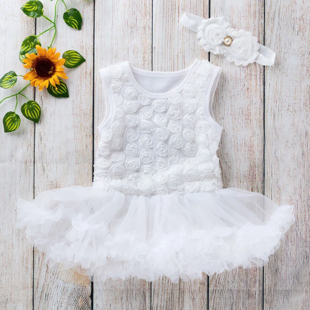 2 шт. Комплект одежды для малышей девочек платье без рукавов с цветочным принтом +