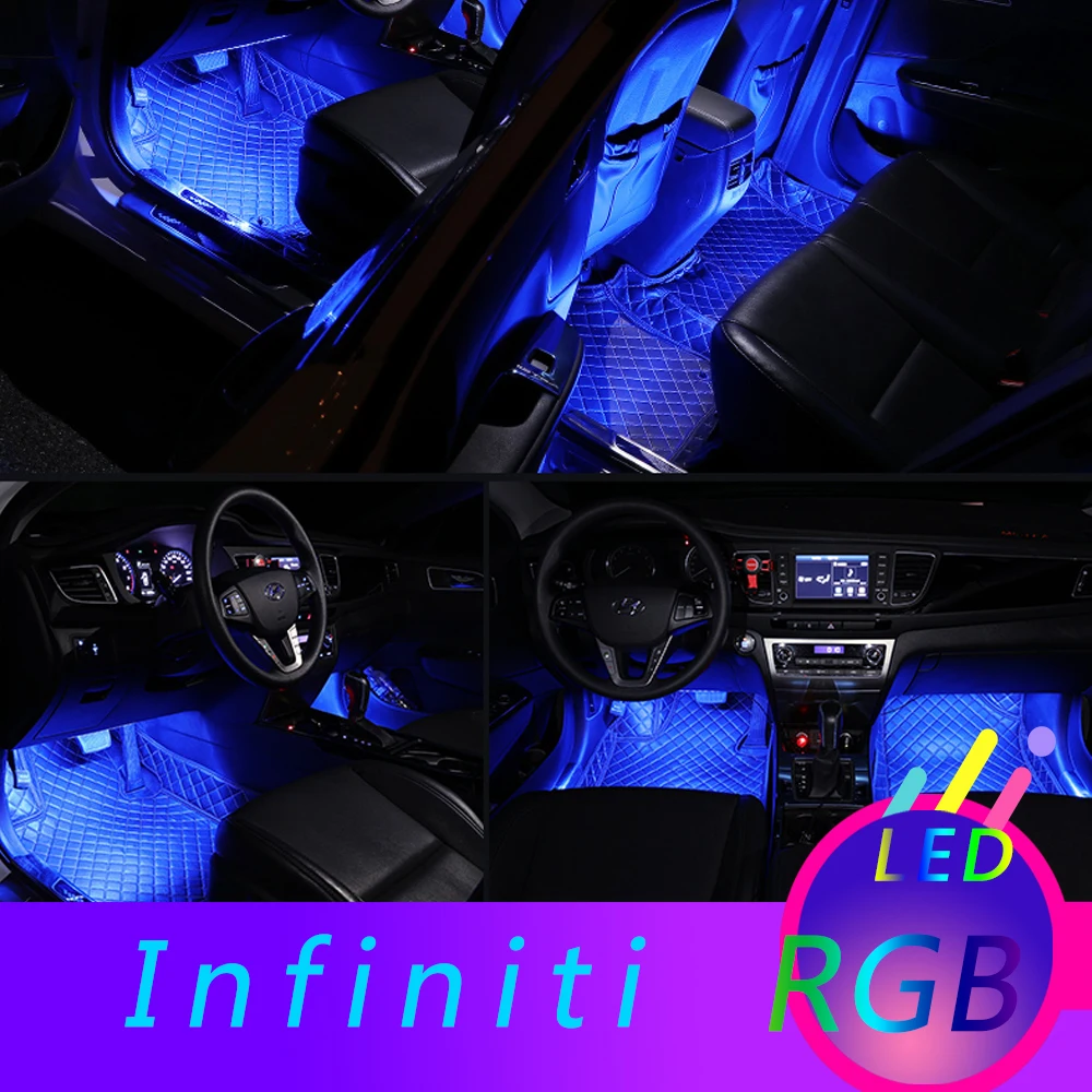 Автомобильный RGB светодиодный Цвета Декоративные Атмосферу лампы Красочные