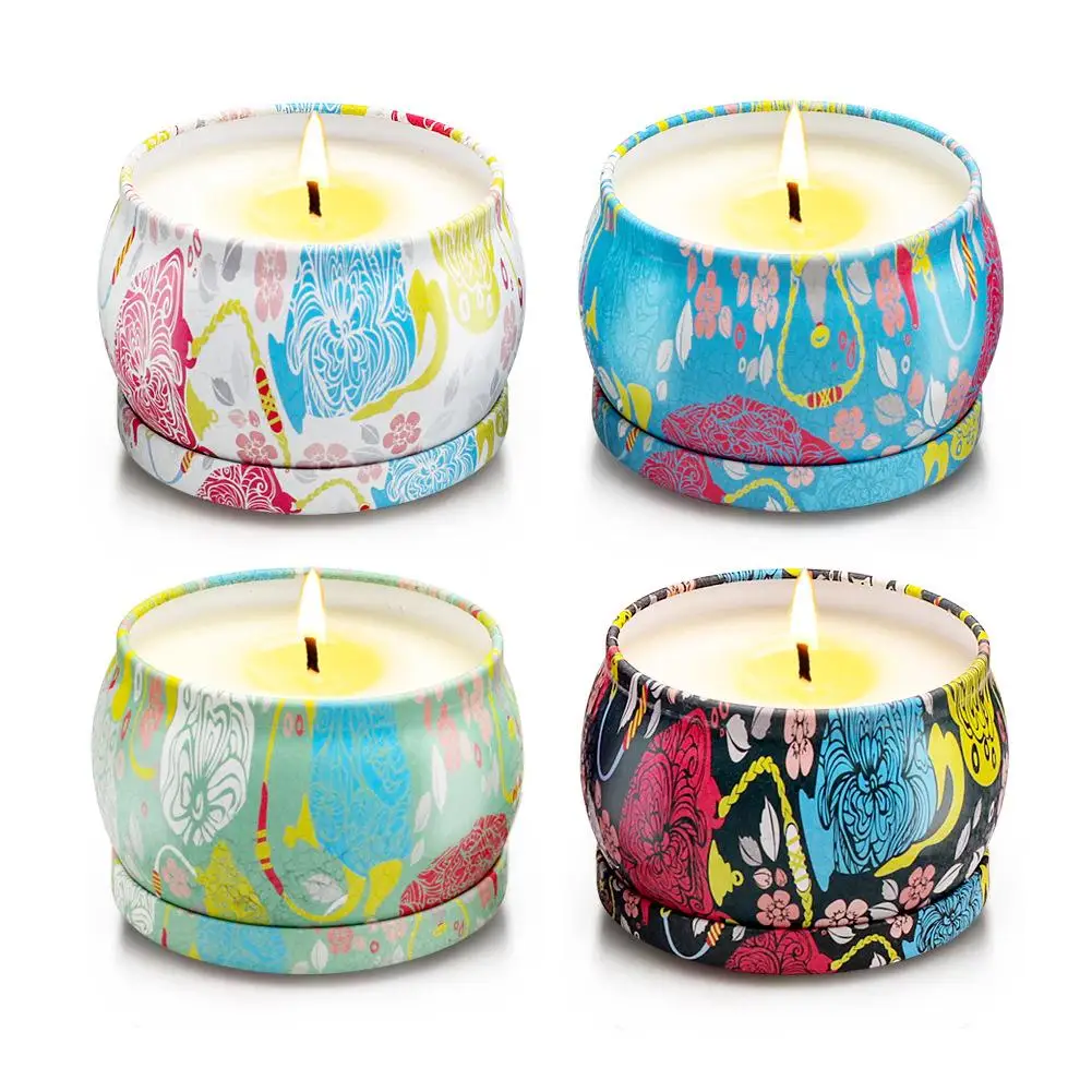 4 шт./компл. ароматизированный подарочный набор свечей натуральный растительный