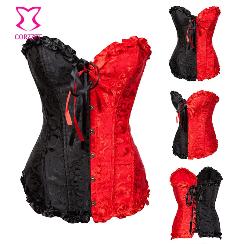 Женский корсет Dobby черный и красный корсет|corset brocade|corset outfitscorset gothic |
