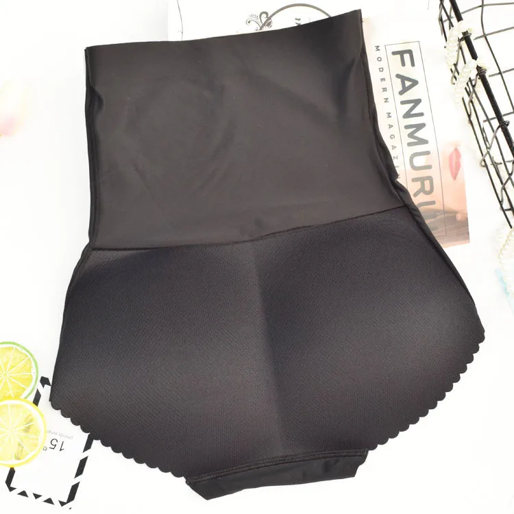 Для женщин Ложные ass низкой талией butt-подъема трусы толстые body shaper - Цвет: high waist black