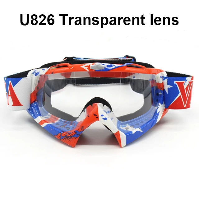U826-T Мужские и женские мотоциклетные очки MX внедорожные маски шлемы очки для лыжного спорта Gafas для мотоцикла Dirt Bike Racing Google - Цвет: U826-T