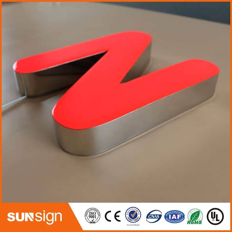 China acrylic front lit led letter resin signs
