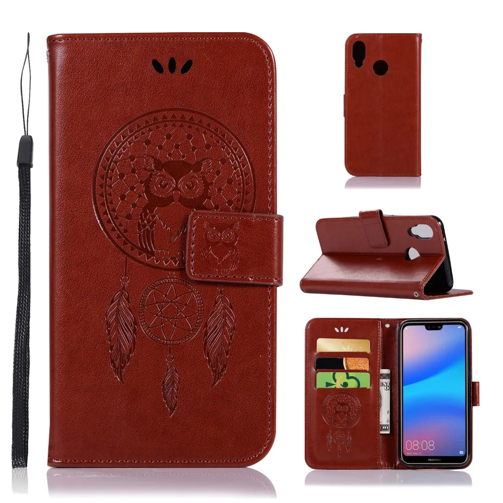 Кожаный чехол для huawei Y5 Y6 Y9 P Smart P30 Lite Pro mate 20 Lite Pro Y5 Y6 Y7 чехол Сова колокольчики флип чехол для телефона s