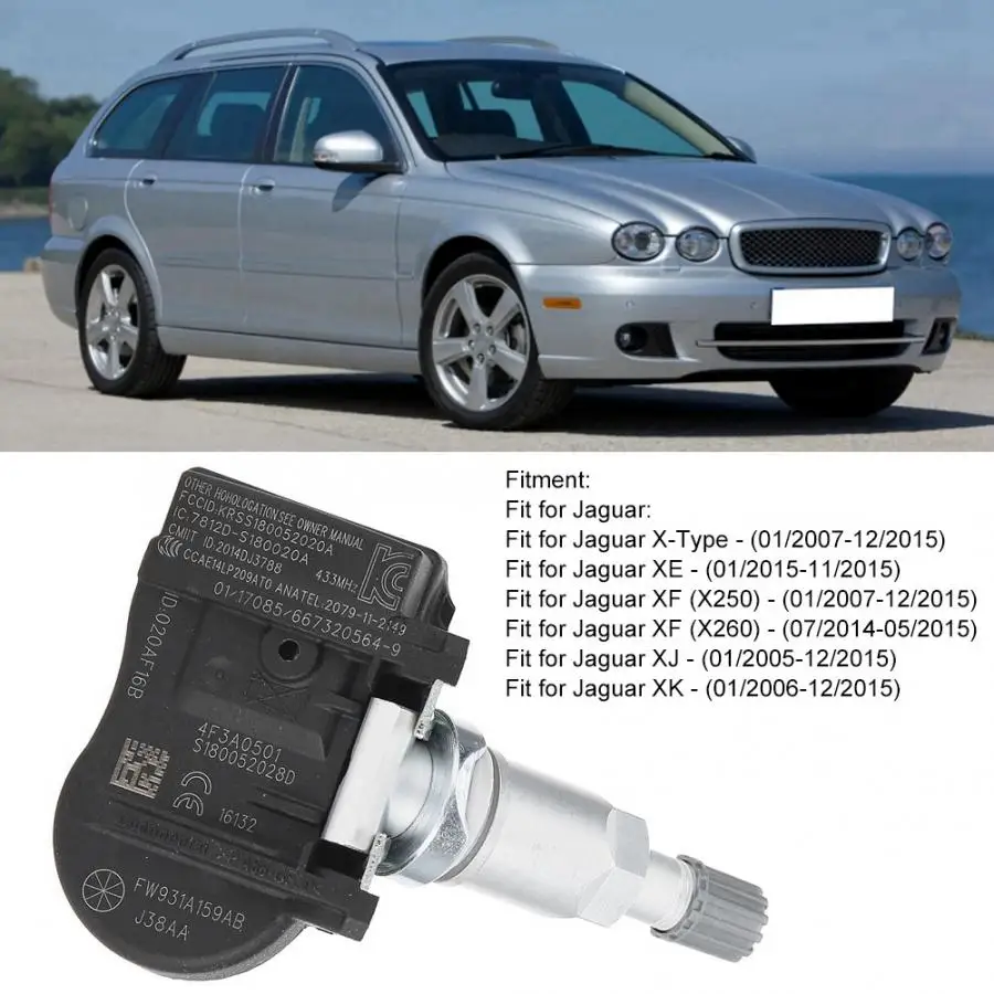 Измеритель давления 4 шт. автомобильный TPMS датчик давления в шинах подходит для Jaguar X-type XE XF XJ XK FW93-1A159-AB датчики давления в шине