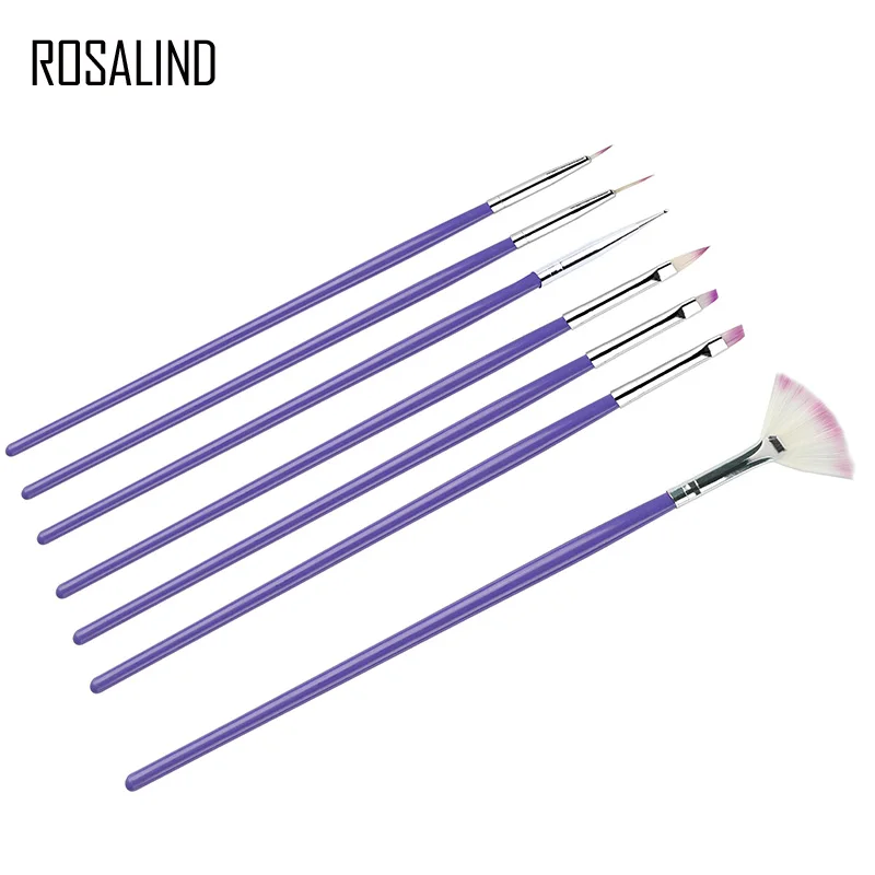 Кисти для дизайна ногтей ROSALIND 7 шт./компл. УФ-кисти рисования ручка наконечники