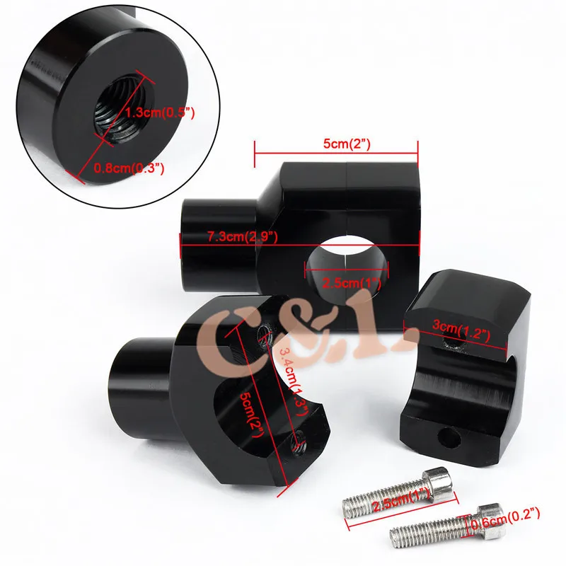 1 &quotмотоциклетный руль короткий стояк зажим 25 мм подходит для Honda Shadow VLX 600 VTX1800 ACE