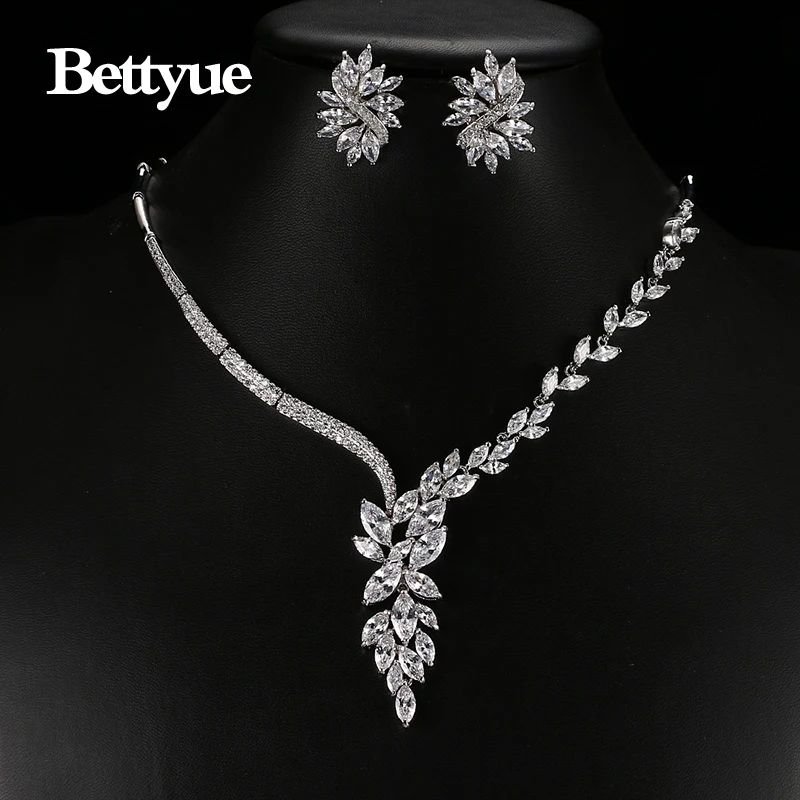bettyue brand new fashion charm jewelry sets aaa zircon hot sale white gold jewelry sets for woman european style wedding gift free global shipping