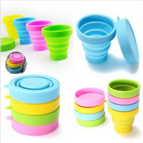 

Creative 4 Colors Outdoor Travel Silicone Retractable Folding Bottle Telescopic Collapsible Travel Drinkware Water Glass Bottles