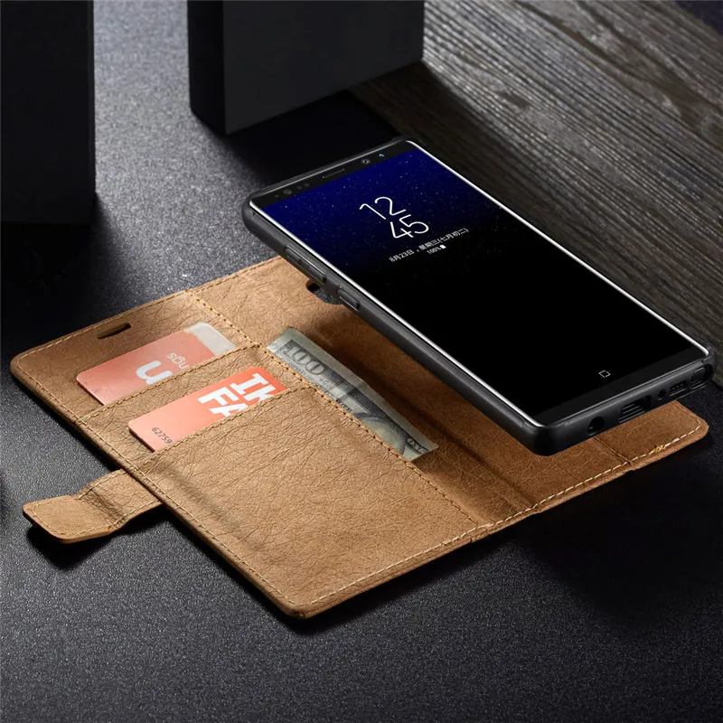 Брендовый DIY кожаный чехол для samsung Galaxy Note 8 S7 Edge S8 S9 Plus 2 в 1 съемный флип-чехол для iPhone X 6 6s 7 8 Plus чехол