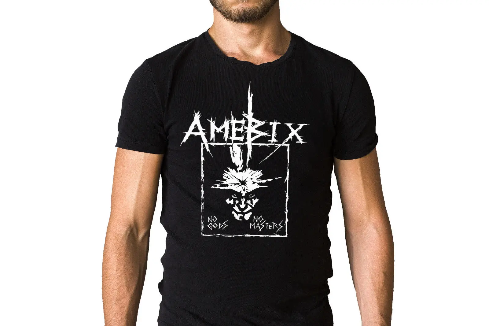 Amebix вы действительно хотите вашей свободы страшное лицо логотип черная футболка