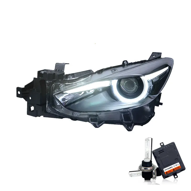 Xenon 2 шт. светодиодный фары для Mazda 3 Axela Автомобильный светодиодный свет двойной ксеноновые линзы автомобильные аксессуары Габаритные огни противотуманные фары - Цвет: Xenon