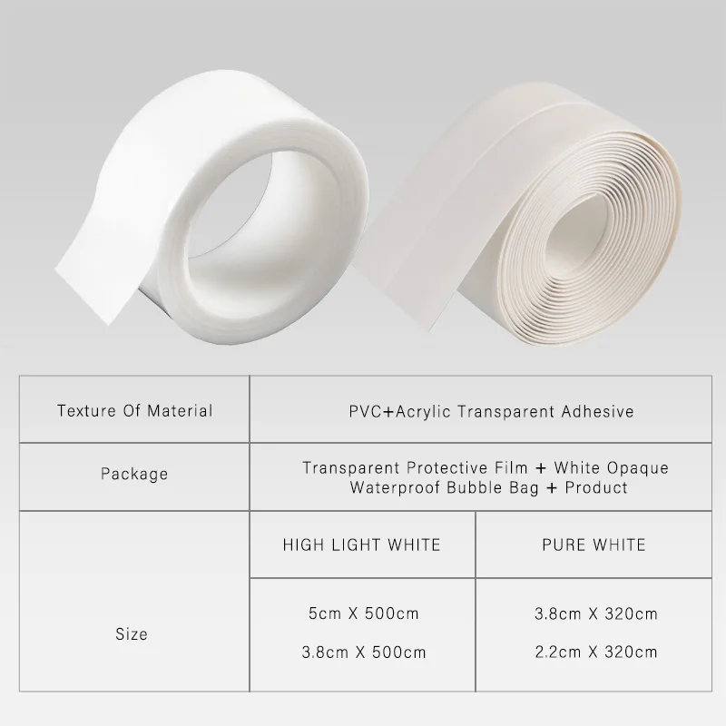 3.2M 5M White Gap Tape Self Adhesive Waterproof Creative Household Gadget | Обустройство дома