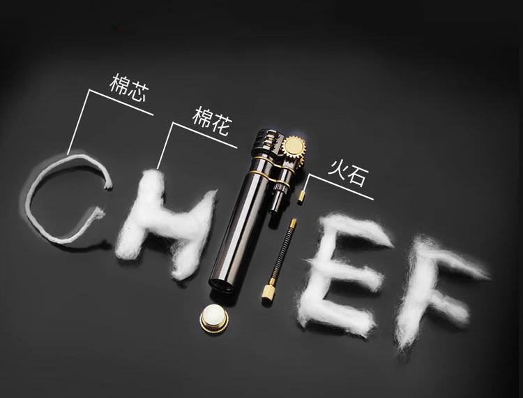 Мужская зажигалка для сигарет Chief slim с латунным покрытием|lighter no gas|gas lighterlighters lighters