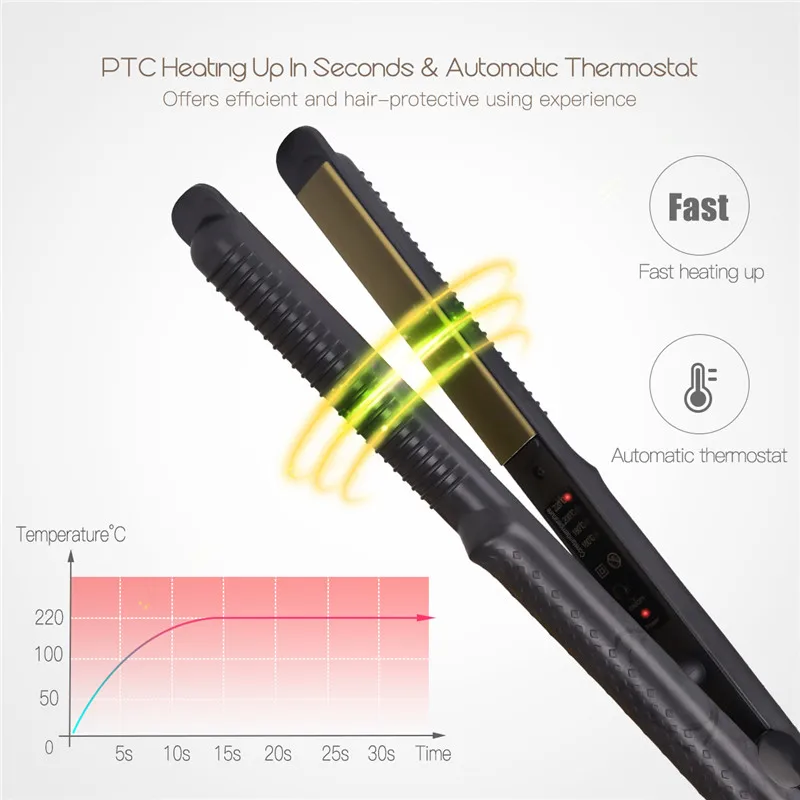 2 в 1 Профессиональные керамические анионные волосы плоские железо алюминий