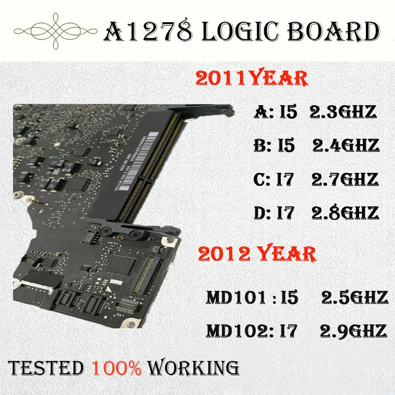 Подлинная материнская плата для ноутбука Macbook Pro A1278 MD101 I5 2 5 Ghz MD102 I7 9 Ghz|ЖК-экран