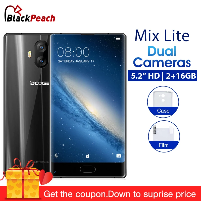 DOOGEE Mix lite 5 2 &quotБезель менее мобильный телефон Andorid mtk6737 четыре ядра 7 0 ГБ + 16 Гб 13MP